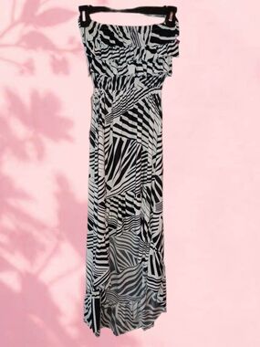 5th & Love Black and White High-Low Maxi Dress